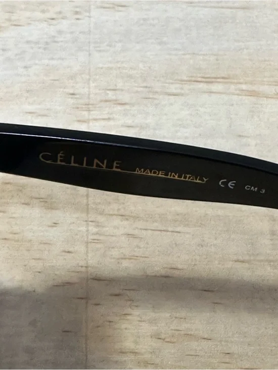 Vtg CELINE Preppy Pretty Double Bridge Sunglasses Black Gold Italy Purple Grad - Picture 9 of 13